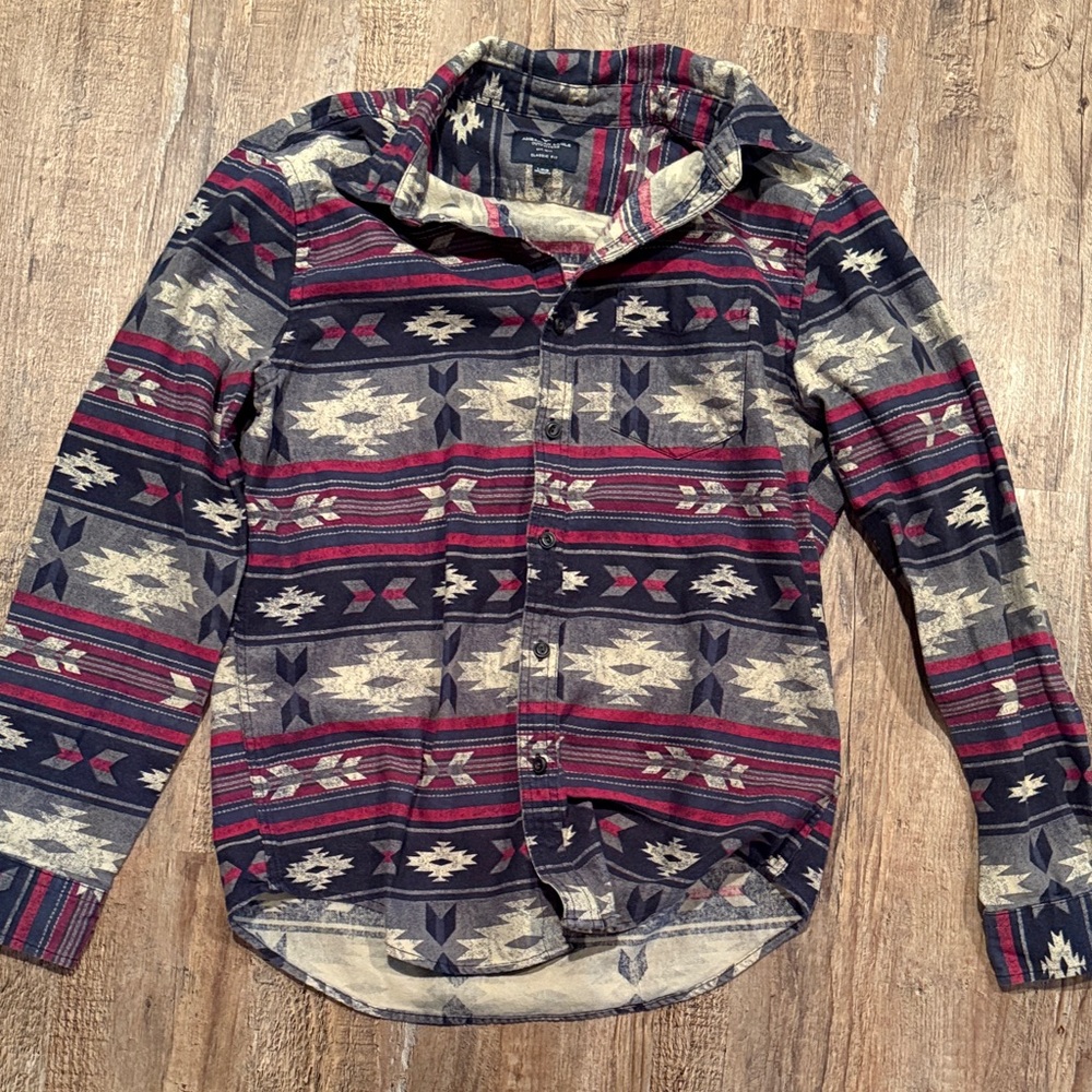 American Eagle Outfitters Geometric Pattern Shirt